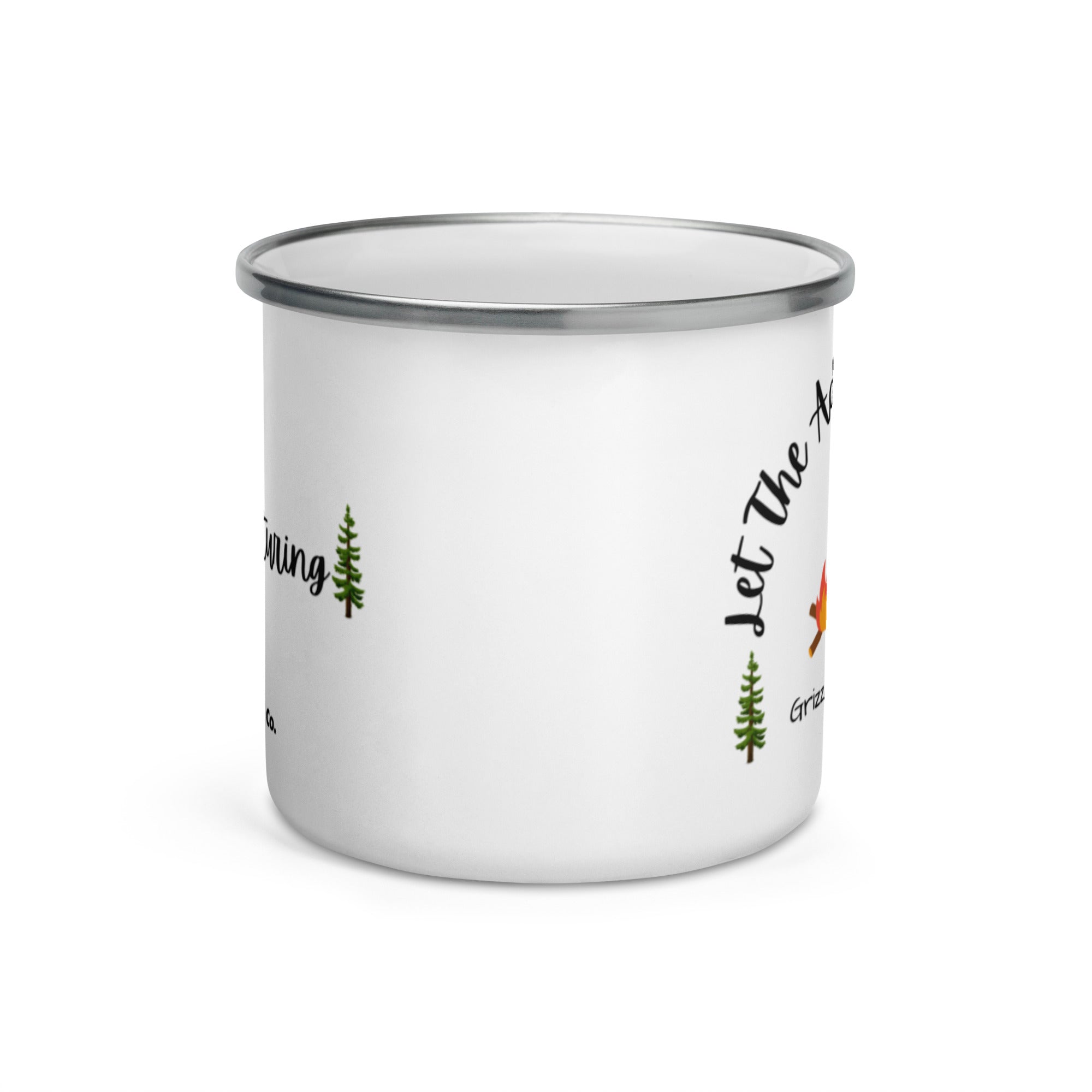 Let The Adventures Begin - Enamel Travel Coffee Mug - Grizzee