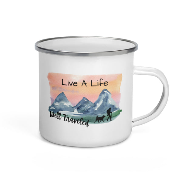 Live A Life Well Traveled - Enamel Coffee Mug